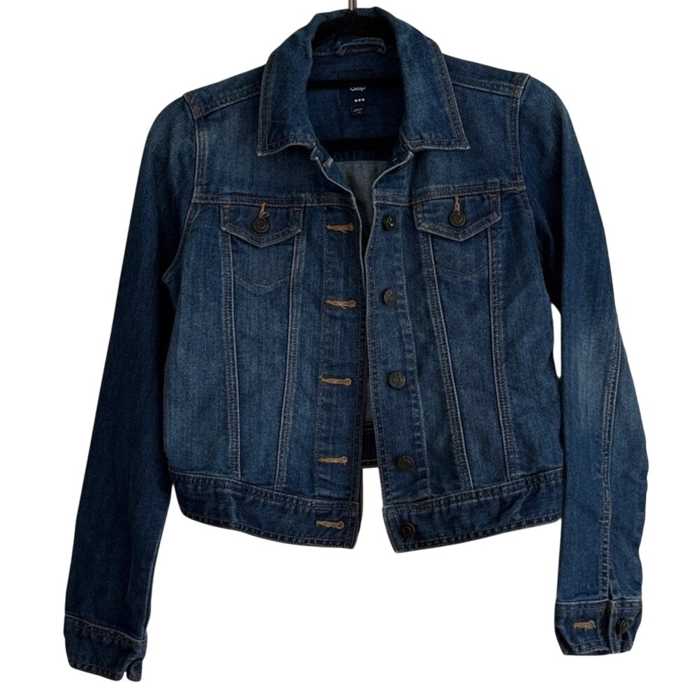 Gap 1969 Denim‎ Jacket Womens XS Medium Wash Blue Jean Jacket 316819-00